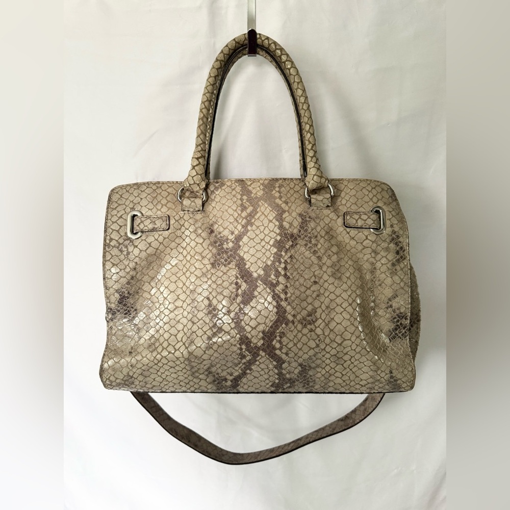 Michael Kors EUC Hamilton python-embossed leather… - image 2